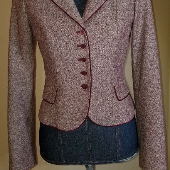 ✅#199 N W/O T Sm Halogen burgundy/off-white tweed - Picture 5 of 12